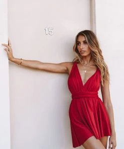 Selfie Leslie Ariana Multiway Mini Dress Red