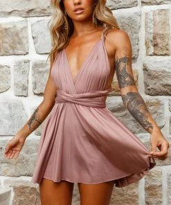 Selfie Leslie Ariana Multiway Mini Dress Mocha Bestsellers