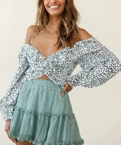 Selfie Leslie Alexi Mini Skirt Frill Trim Olive 14 Selfie Leslie Alexi Mini Skirt Frill Trim Olive