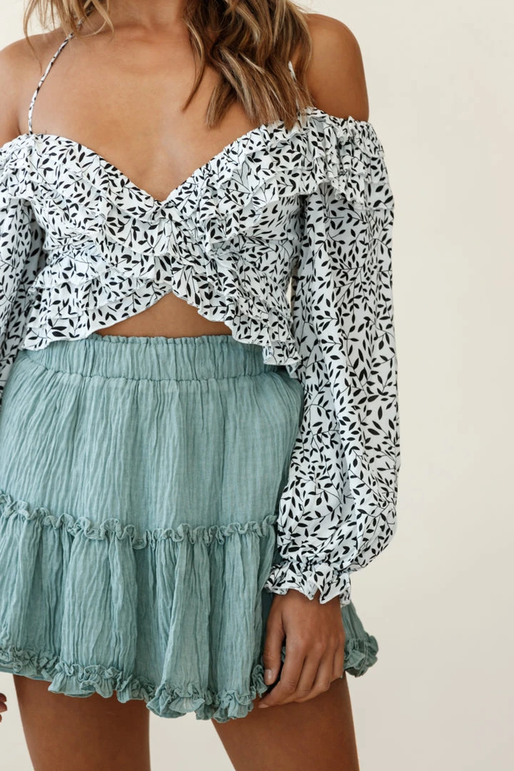 Selfie Leslie Alexi Mini Skirt Frill Trim Olive 6 Selfie Leslie Alexi Mini Skirt Frill Trim Olive