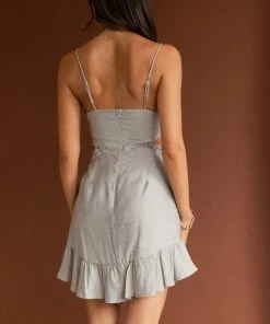 Selfie Leslie New In Santorini Sunset Cami Strap Cut-Out Dress Avocado