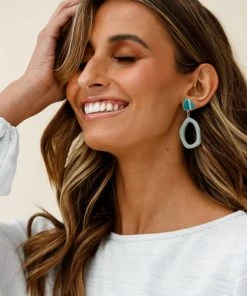 Selfie Leslie Clearance New Accessories Myanmar Earrings Sage