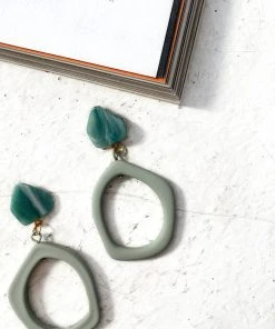 Selfie Leslie Clearance New Accessories Myanmar Earrings Sage