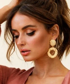 Selfie Leslie Champagne Showers Earrings Gold New Accessories