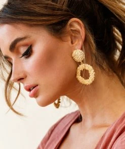 Selfie Leslie Champagne Showers Earrings Gold New Accessories