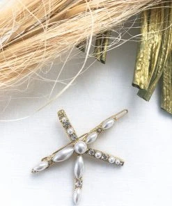 Selfie Leslie Esme Pearl Starfish Hair Pin Gold