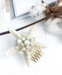 Selfie Leslie Clearance New Accessories Rae Pearl Accent Starfish Clip White
