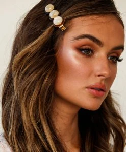 Selfie Leslie Moorea Marbled Acrylic Clip Beige