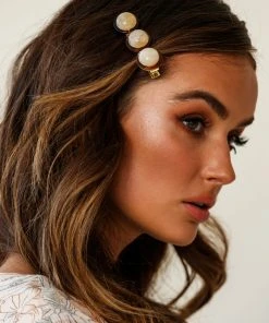 Selfie Leslie Moorea Marbled Acrylic Clip Beige