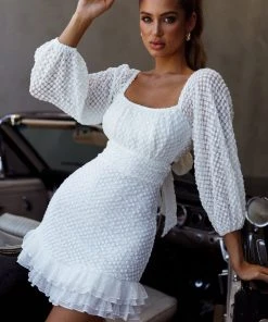 Selfie Leslie Sales Shop 38 Selfie Leslie Abby Frill Hem Lace Dress White