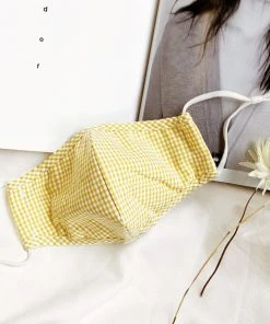 Selfie Leslie Clearance Maiden Mask Gingham Yellow Clothing