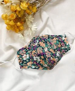 Selfie Leslie Clearance Wildflower Mask Floral Print Black Clothing