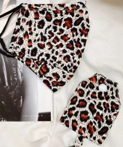 Selfie Leslie Clearance Wild Side Mask And Pouch Leopard Print Clothing