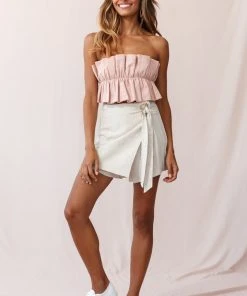 Selfie Leslie Amalfi Linen Eyelet Skort Natural Bestsellers