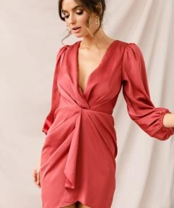 Selfie Leslie Bestsellers DeLisa Balloon Sleeve Mini Dress Rose