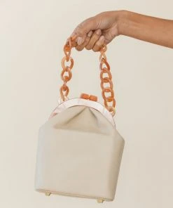 Selfie Leslie Clearance Accessories Kerrie Kiss-Lock Box Bag Beige